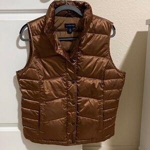 Lands’ End Copper / Bronze Down Puffer Vest Size Medium 10-12